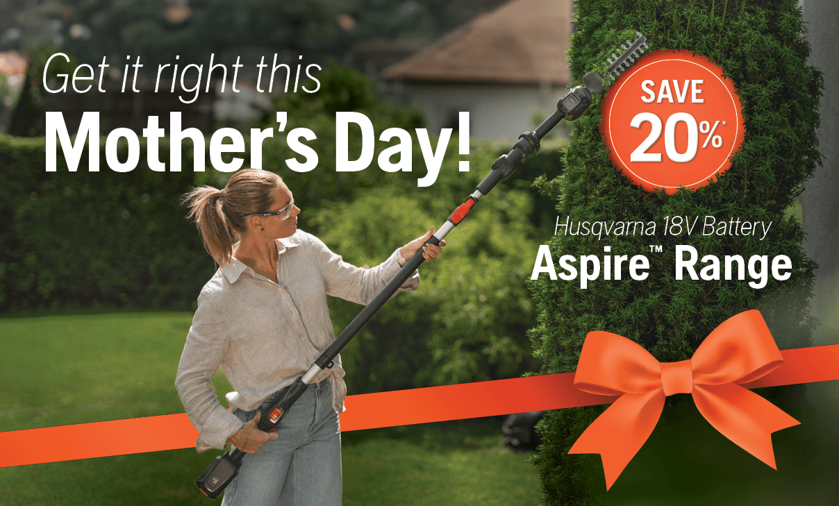 man holding polesaw whilst cutting tree